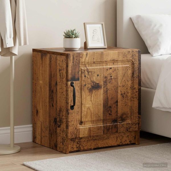 Нощен шкаф 2 pcs Старо дърво 43 x 34,5 x 47 см