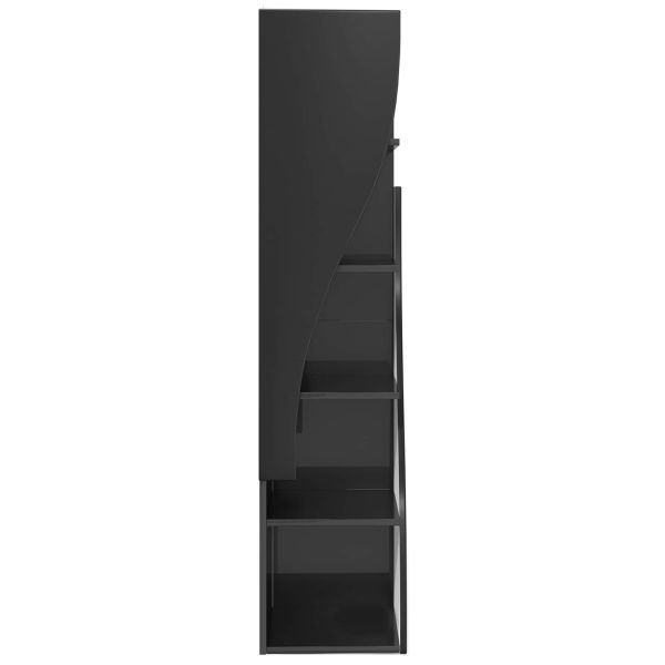 Ъглов шкаф 32x32x140см Инженерна дървесина Черно