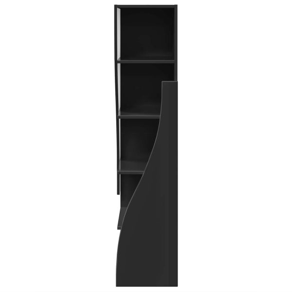 Ъглов шкаф 32x32x140см Инженерна дървесина Черно