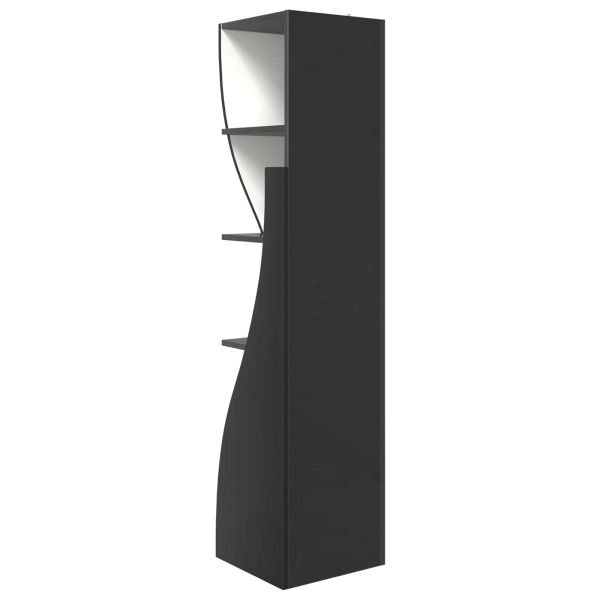 Ъглов шкаф 32x32x140см Инженерна дървесина Черно