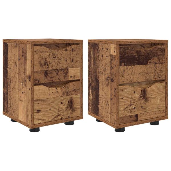 Нощни маси 2 pcs Старо дърво 30,5 x 30 x 43 см Инженерно дърво