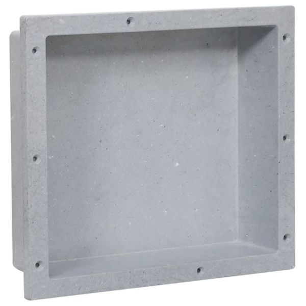 Ниша за баня, матово сиво, 41x36x10 см
