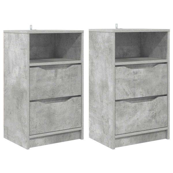 Нощни маси с чекмедже 2 pcs Циментено сиво 40 x 30 x 467 см