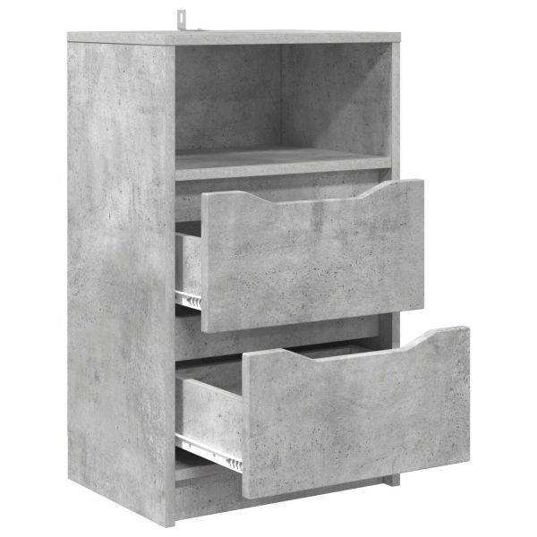 Нощни маси с чекмедже 2 pcs Циментено сиво 40 x 30 x 467 см