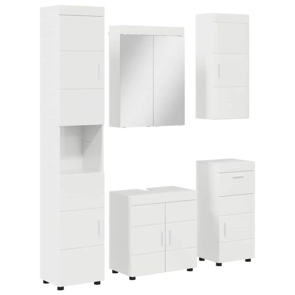 Комплект мебели за баня TULUM 5 pcs Лъскаво бяло