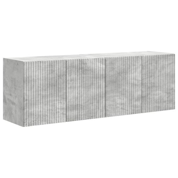 TV стенен шкаф 2 pcs Циментено сиво 59,5 x 31 x 40 см