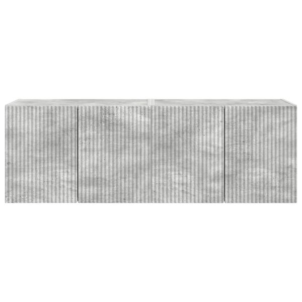 TV стенен шкаф 2 pcs Циментено сиво 59,5 x 31 x 40 см