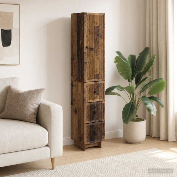 Комплект шкафове 2 pcs Старо дърво 33 x 34,5 x 90 см