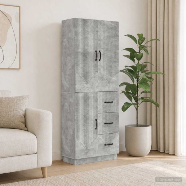 Комплект шкафове 2 pcs Бетонно сиво Инженерна дървесина