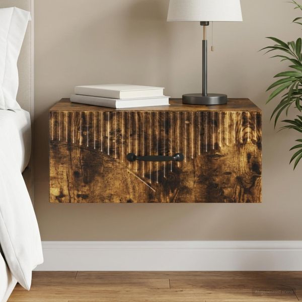 Спален шкаф с монтаж на стена Опушен дъб 49 x 34,5 x 20 см