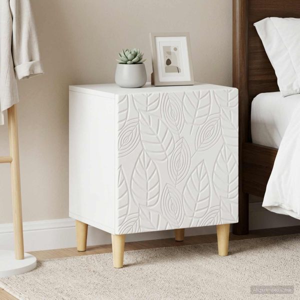 Нощно шкафче 2 pcs Бяло 43 x 34,5 x 50 см Инженерна дървесина