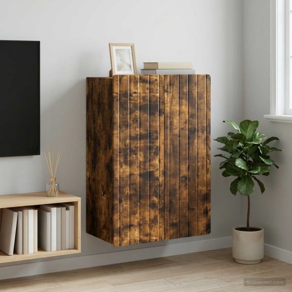 Стенно шкафче Опушен дъб 66 x 34,5 x 92 см Инженерна дървесина
