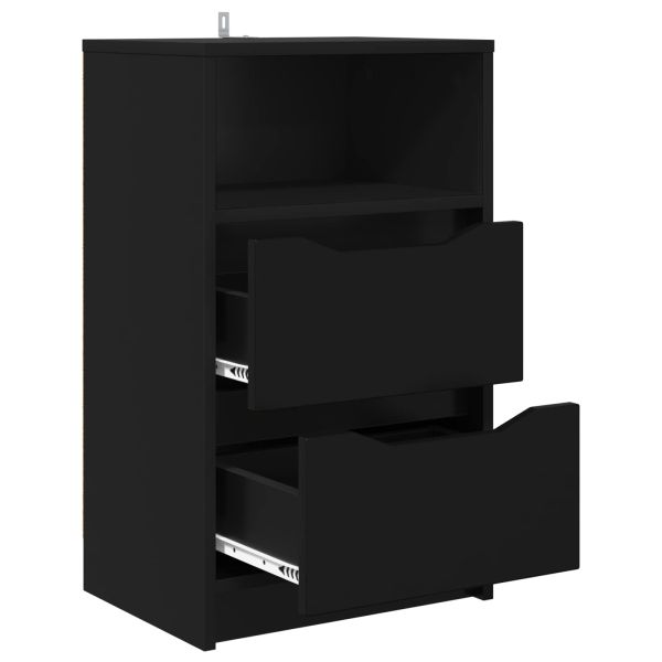 Нощни маси 2 pcs Черно 40 x 30 x 467 см Инженерно дърво