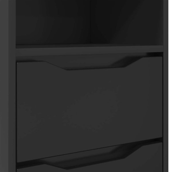 Нощни маси 2 pcs Черно 40 x 30 x 467 см Инженерно дърво
