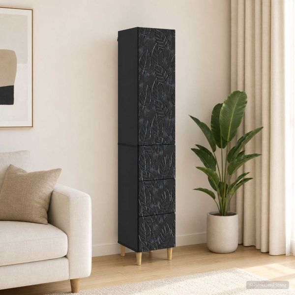 Комплект шкафове 2 pcs Черно 33 x 34,5 x 90 см