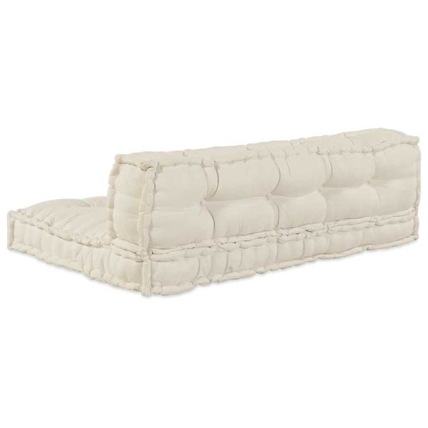 Кушон за палетен диван 2 pcs Кремаво 120 x 80 x 38 см Текстил