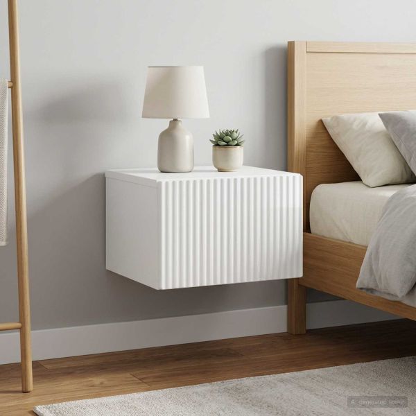 Спален шкаф с монтаж на стена 2 pcs Бял гланц 33 x 34,5 x 20 см