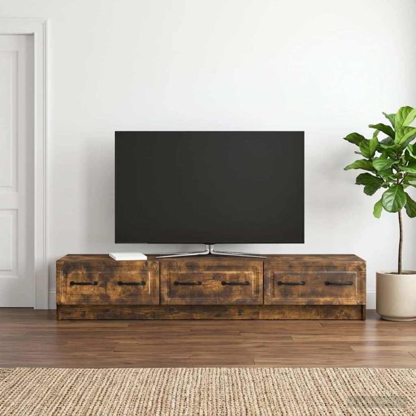 ТВ шкаф Опушен дъб 147 x 34,5 x 27 см Инженерна дървесина