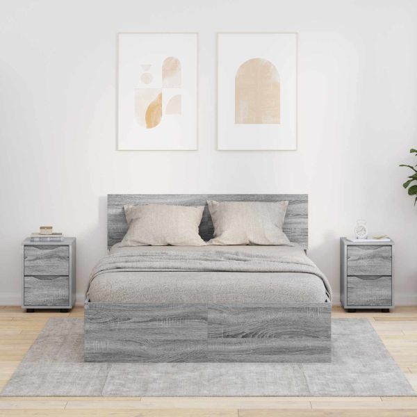 Нощни маси 2 pcs Сив Сонома 30,5 x 30 x 43 см Инженерно дърво