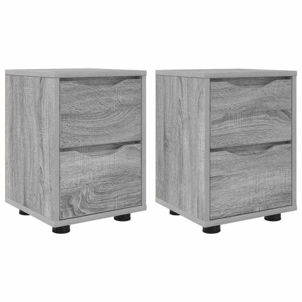 Нощни маси 2 pcs Сив Сонома 30,5 x 30 x 43 см Инженерно дърво
