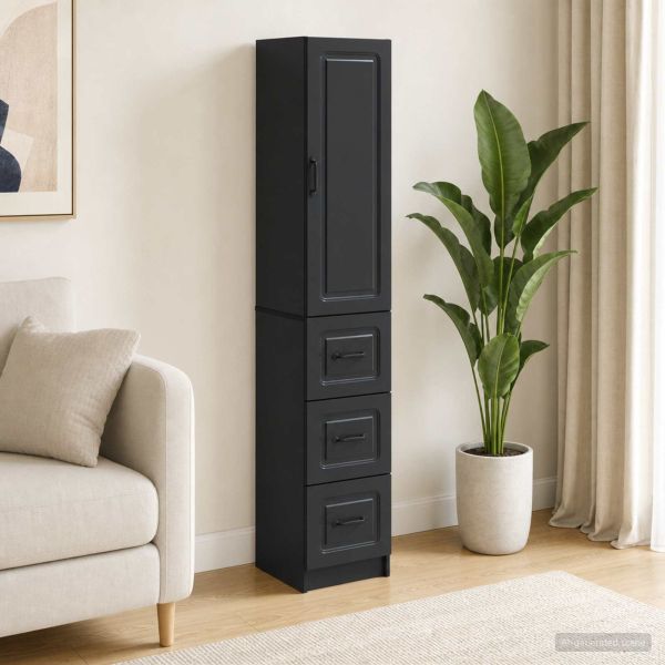Комплект шкафове 2 pcs Черно 33 x 34,5 x 87 см