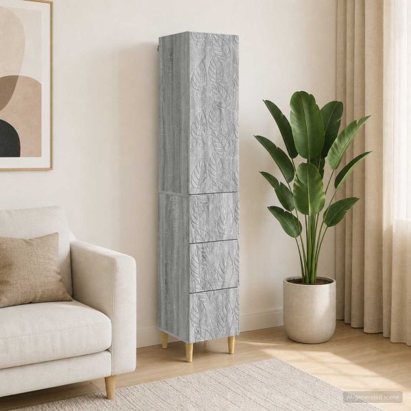 Комплект шкафове 2 pcs Сив Сонома 33 x 34,5 x 90 см