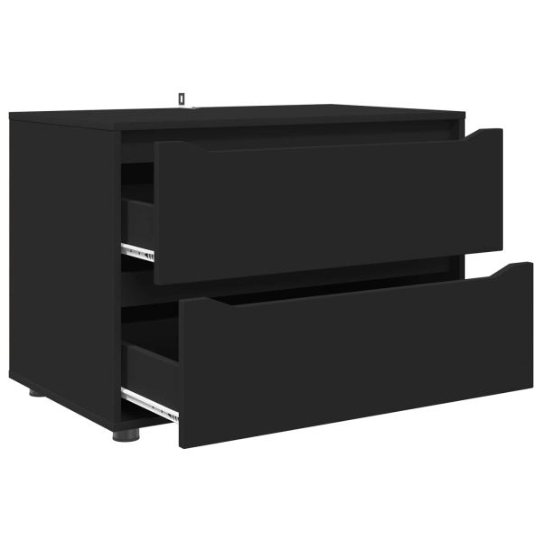 Шкаф за съхранение Черно 80 x 48 x 57 см Инженерно дърво