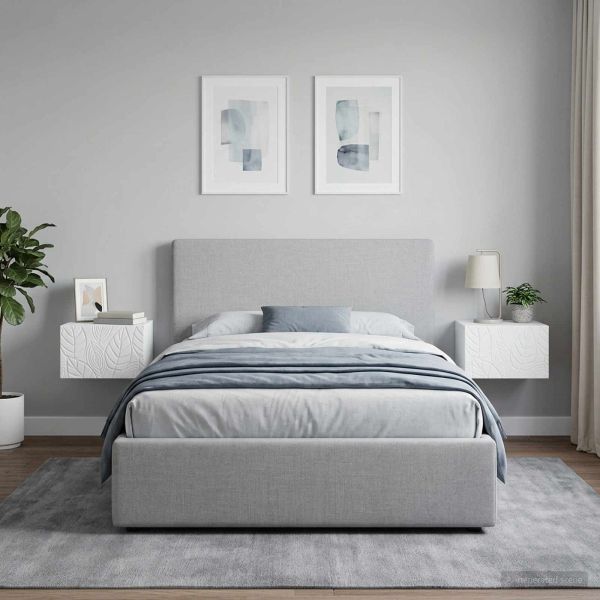 Спален шкаф с монтаж на стена 2 pcs Бяло 49 x 34,5 x 20 см