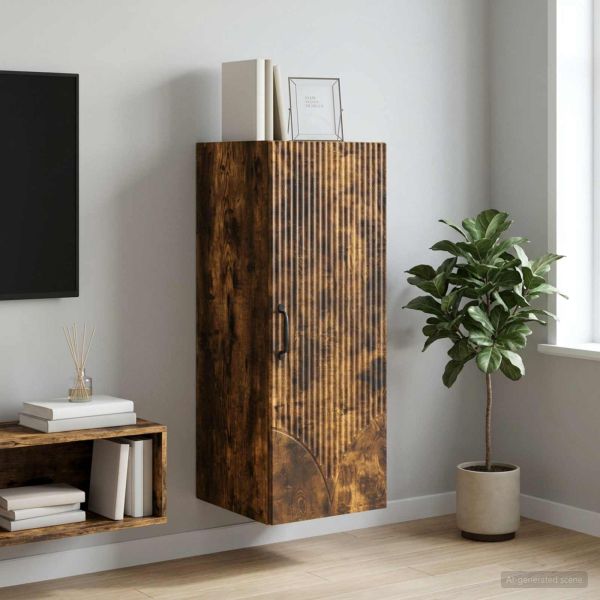 Стенно шкафче Опушен дъб 33 x 34,5 x 90 см Инженерна дървесина