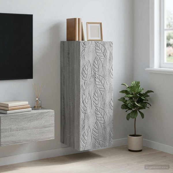 Стенно шкафче Сив Сонома 33 x 34,5 x 90 см Инженерна дървесина
