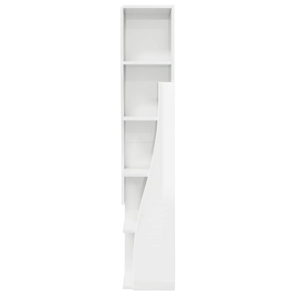 Ъглов шкаф Лъскаво бяло 27,5x27x140см Инженерно дърво