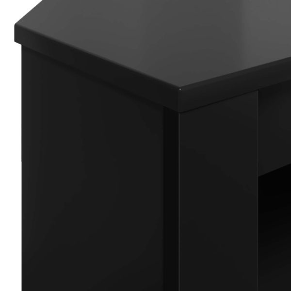 Ъгловшкафзателевизор Черно 102 x 40,5 x 45 см Инженерно дърво