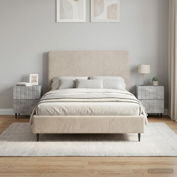 Нощен шкаф с чекмедже 2 pcs Бетонно сиво 43 x 34,5 x 49,5 см