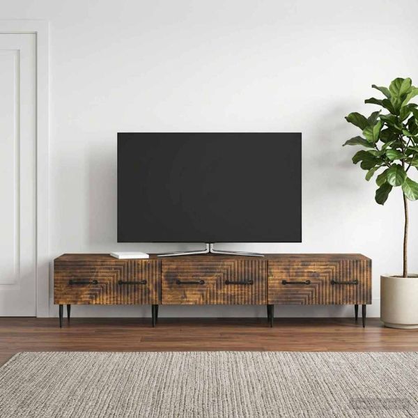 ТВ шкаф Опушен дъб 147 x 34,5 x 30 см Инженерна дървесина