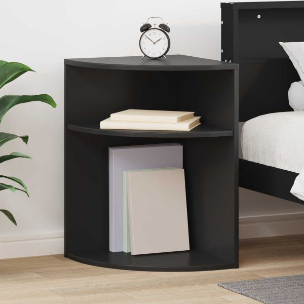 Крайна масичка Черно 39,7 x 39,7 x 60 см Инженерно дърво