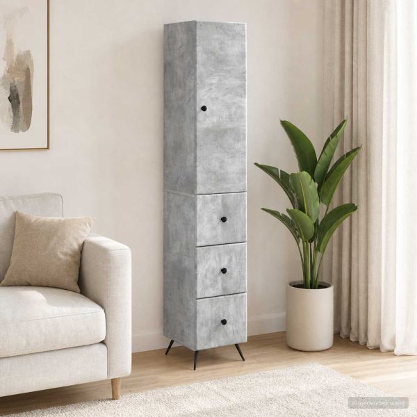 Комплект шкафове 2 pcs Бетонно сиво 34,5 x 34,5 x 90 см