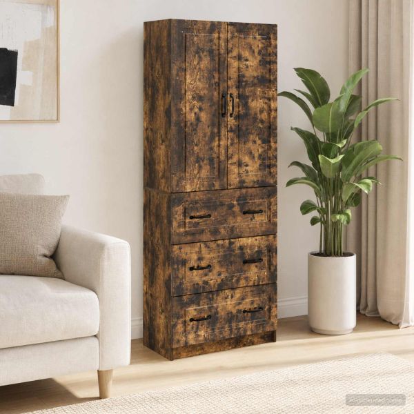 Комплект шкафове 2 pcs Опушен дъб 66 x 34,5 x 87 см