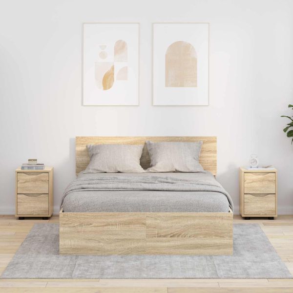 Нощни маси 2 pcs Сонома дъб 30,5 x 30 x 43 см Инженерно дърво