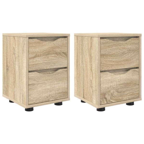Нощни маси 2 pcs Сонома дъб 30,5 x 30 x 43 см Инженерно дърво