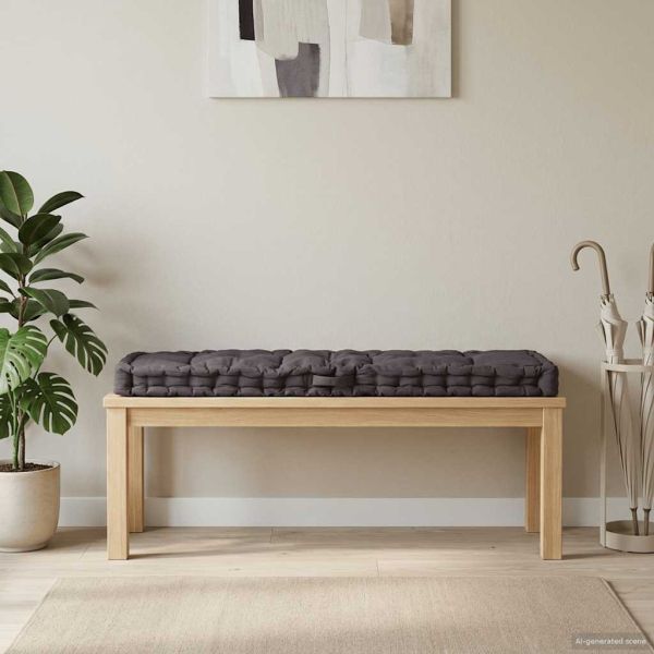 Палетна възглавница за под, памук, 120x40x7 см, антрацит