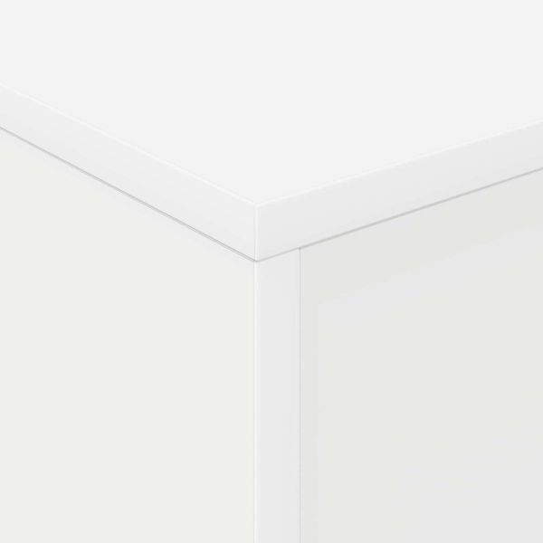 Етажерка за списания Бяло 70 x 41 x 156 см Инженерна дървесина