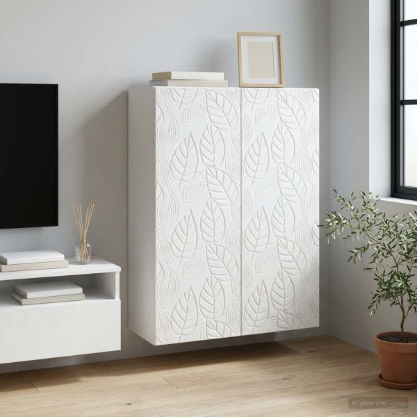Стенно шкафче Бяло 66 x 34,5 x 90 см Инженерна дървесина