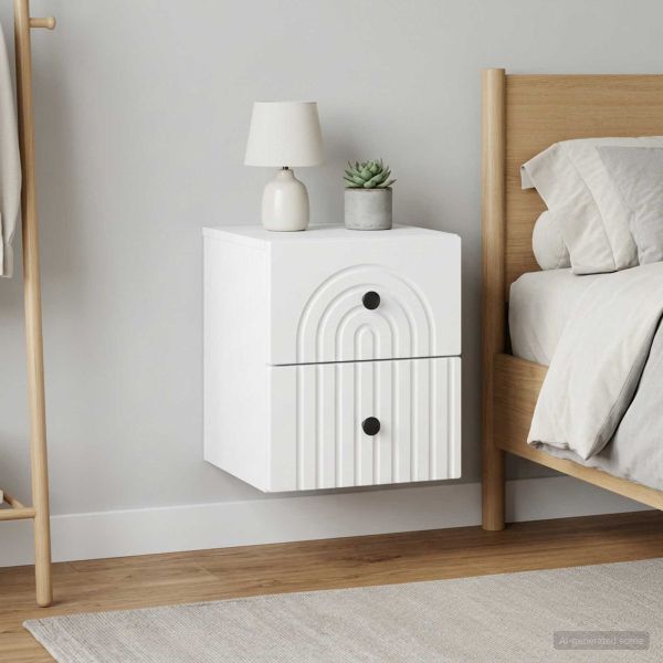 Спален шкаф с монтаж на стена 2 pcs Бяло 33 x 34,5 x 40 см