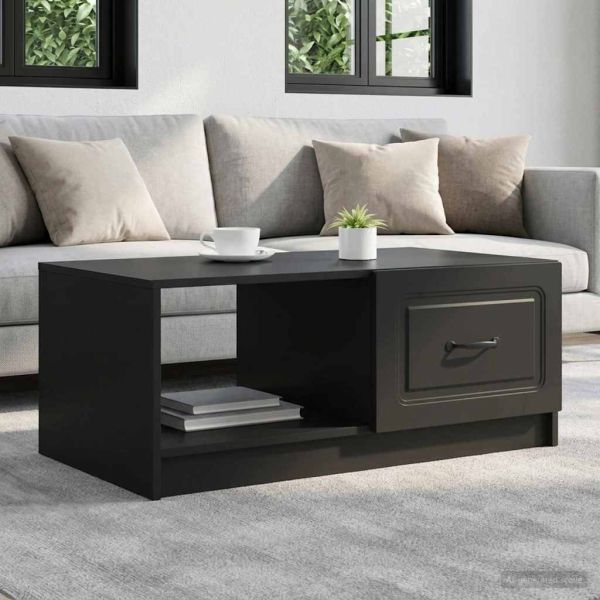 Масичка за кафе Черно 90 x 50 x 37 см Инженерна дървесина