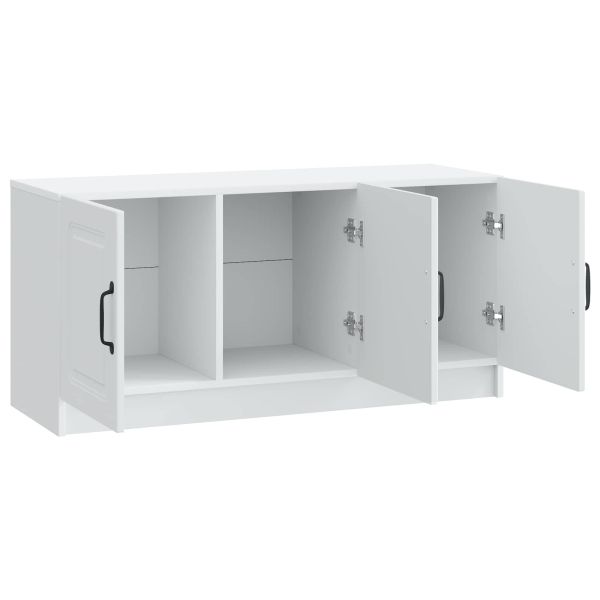 ТВ шкаф Бяло 99 x 34,5 x 47 см Инженерна дървесина