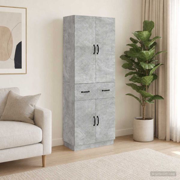 Комплект шкафове 2 pcs Бетонно сиво Инженерна дървесина