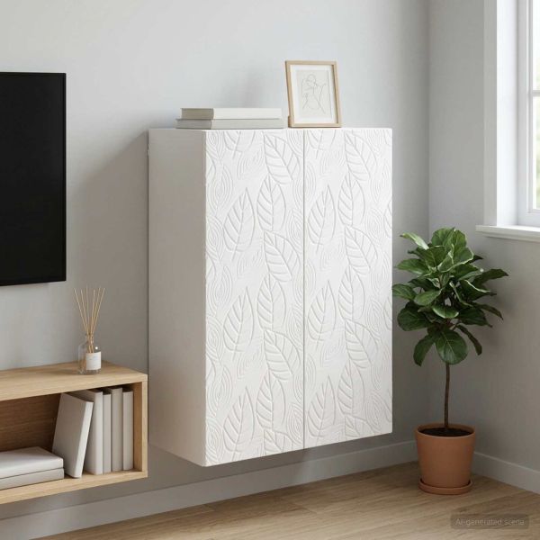 Стенно шкафче Бял гланц 66 x 34,5 x 90 см Инженерна дървесина
