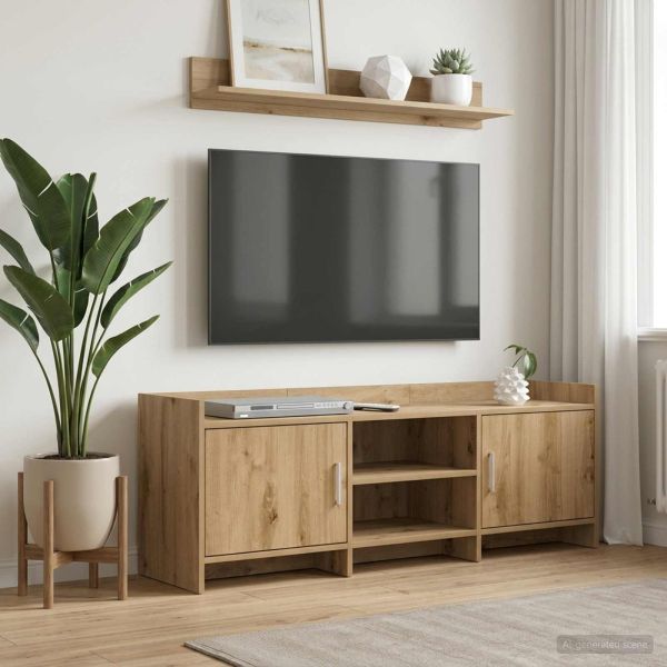 ТВ шкаф 130 x 33 x 47 см Дъб артизан Инженерна дървесина