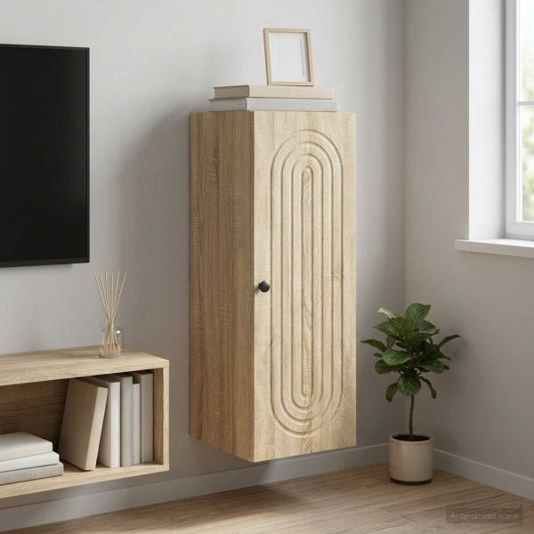 Стенно шкафче Дъб сонома 33 x 34,5 x 90 см Инженерна дървесина