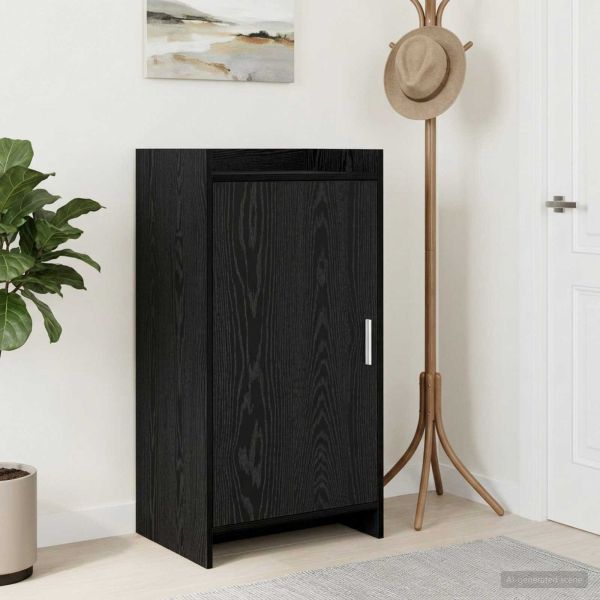 Шкаф за обувки Черен дъб 48 x 36 x 92 см Инженерна дървесина